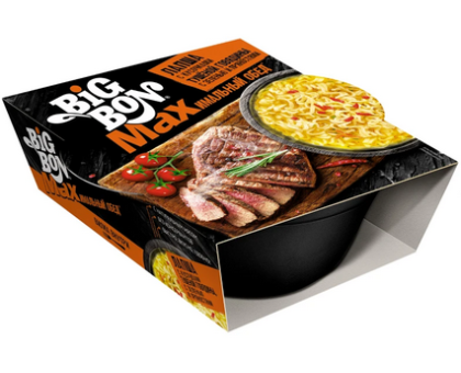 БигБон GO Лапша быстрого приготовления MAX со вкусом говядины, 110 г.