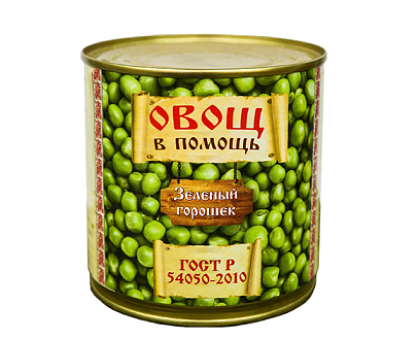 Горошек зеленый Овощ в Помощь ГОСТ, 420г