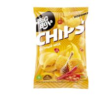 Картофельные чипсы BIGBON CHIPS со вкусом Острый мёд, 50г