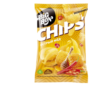 Картофельные чипсы BIGBON CHIPS со вкусом Острый мёд, 50г