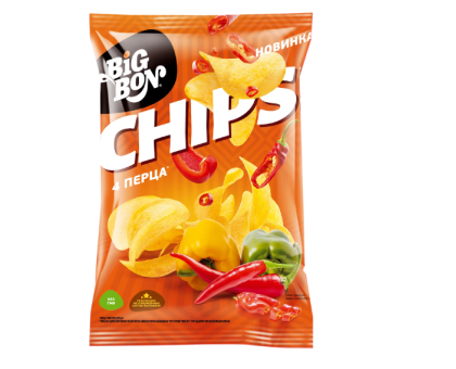 Картофельные чипсы BIGBON CHIPS со вкусом Четыре перца, 75г Картофельные чипсы BIGBON CHIPS со вкусом Четыре перца, 75г