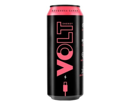 Энергетический напиток Volt Energy Клубника-банан, 0,45л / Омск