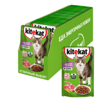 Kitekat влажный корм для кошек, Ягненок в соусе, 85г 