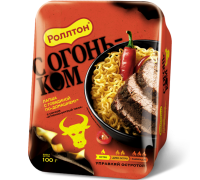 Лапша Роллтон, Говядина с соусом Огненно-острый чили,100г