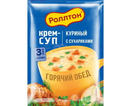 Суп-пюре Роллтон, куриный с сухариками, 21 г Суп-пюре Роллтон, куриный с сухариками, 21 г