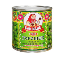 Горошек зеленый Баба Маня из мозговый сортов, 425г