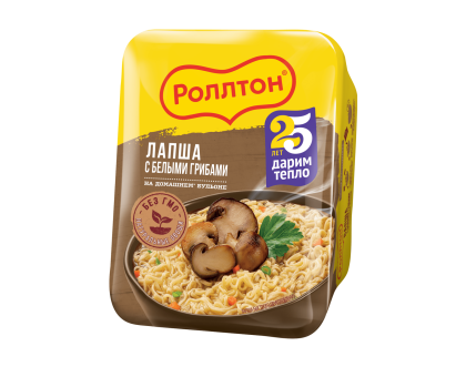 Лапша Роллтон с белыми грибами по домашнему, 90г 