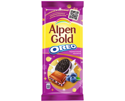 Шоколад Alpen Gold Орео черничная поляна, 85г